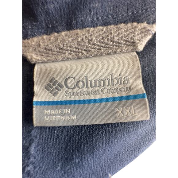 Columbia Mens XXL Omni Wick Button Down Long Sleeve Rip Stop Shirt Navy Blue EUC - Picture 4 of 8